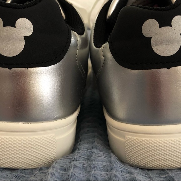 Disney Silver Metallic Sneakers with Black Mouse Ears - Picture 3 of 14